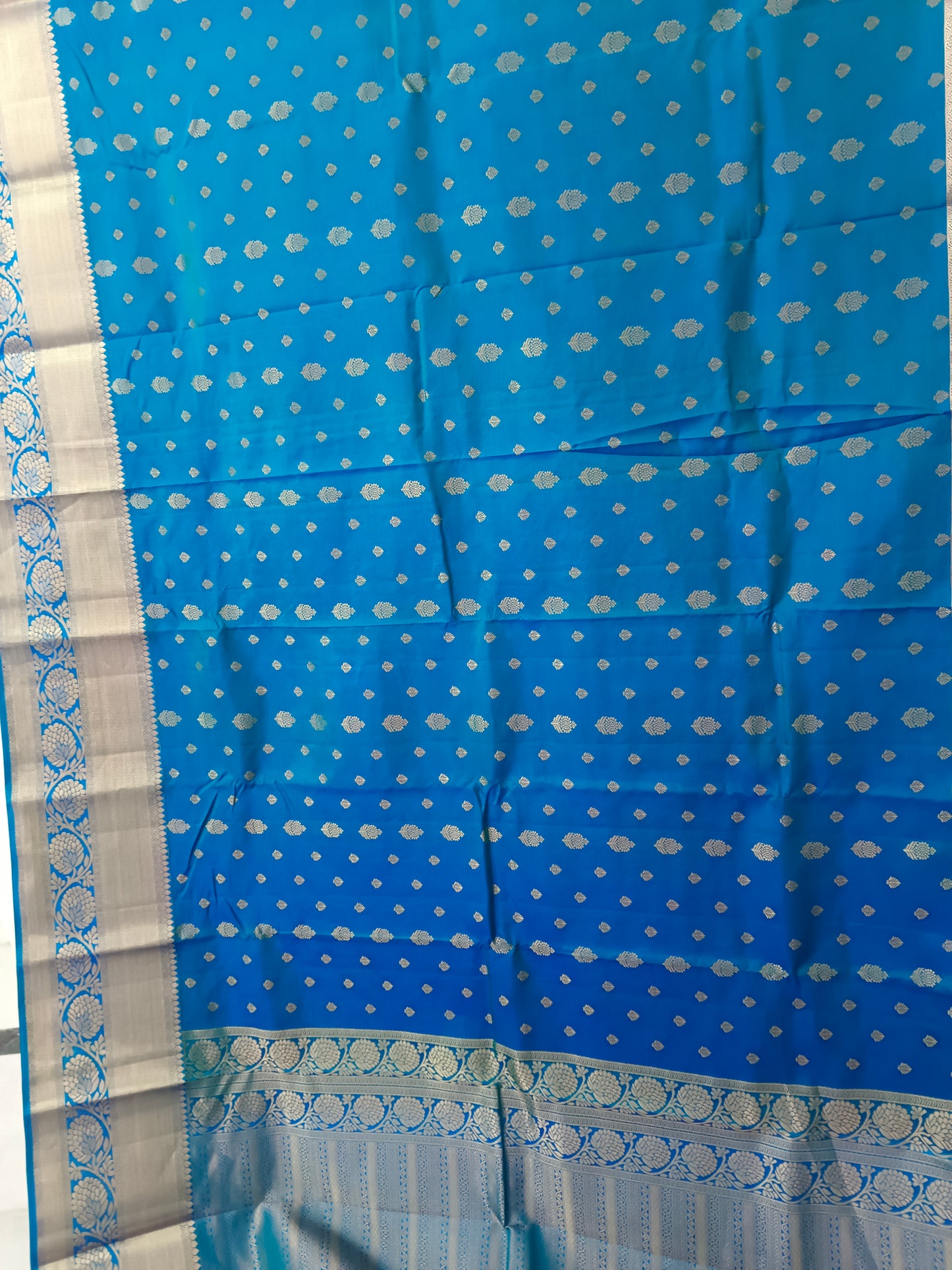 Saree Kanjivaram Pure silk Blue Sari wedding partywear