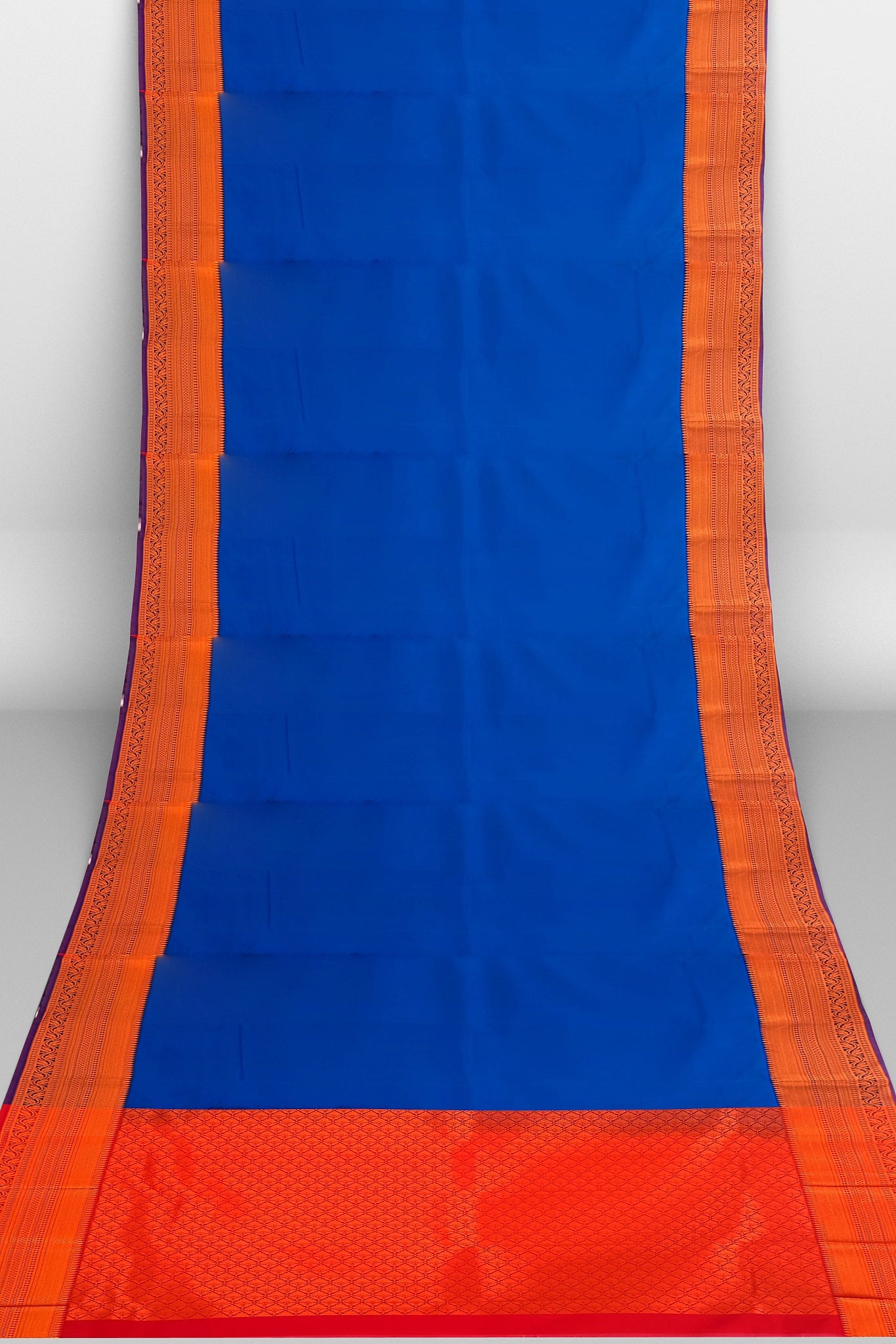 Women's Soft Silk Golden Border Blue Saree Kanjivaram Style Sari