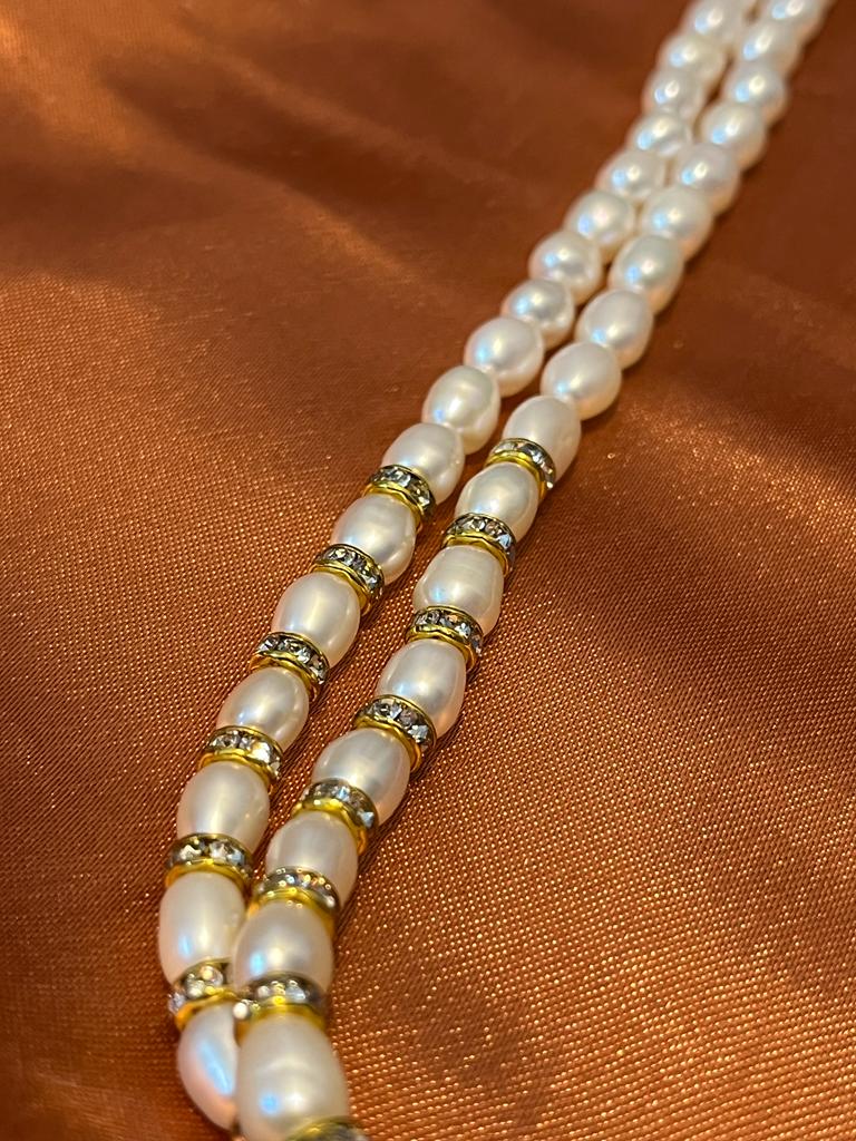 Dual Laced Pearl necklace fresh water pearl set jewelry