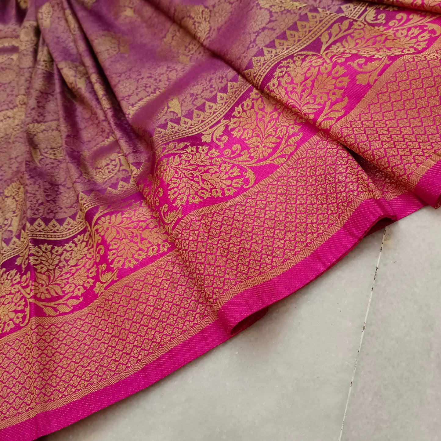 Woven soft Silk Saree Purple