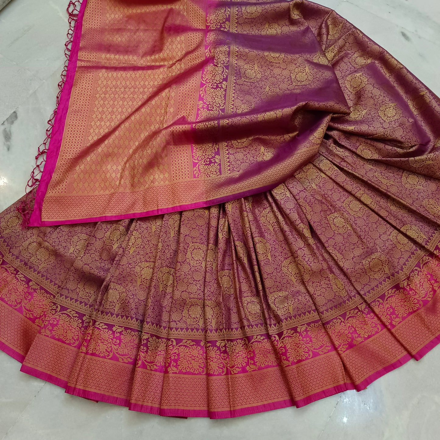 Woven soft Silk Saree Purple