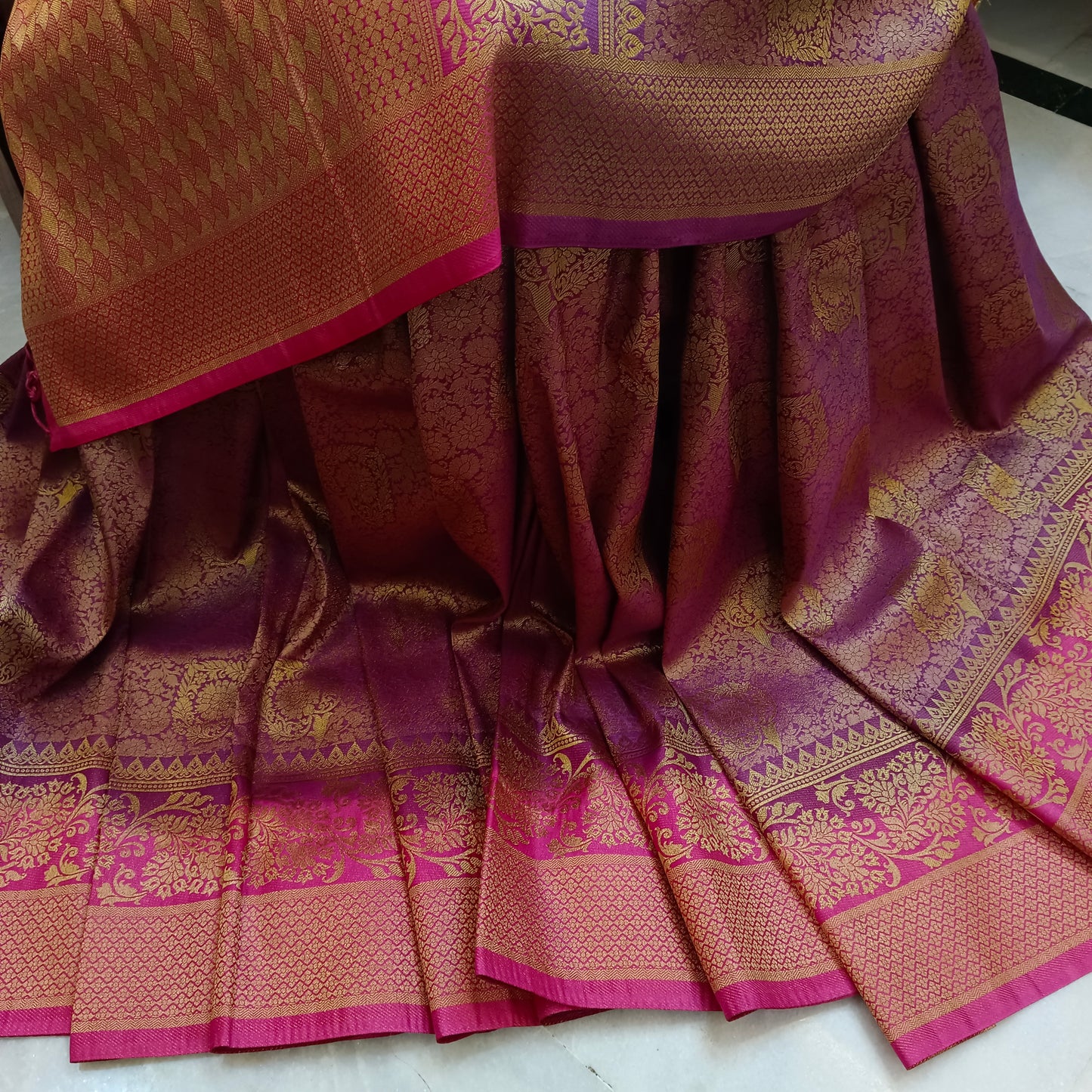 Woven soft Silk Saree Purple