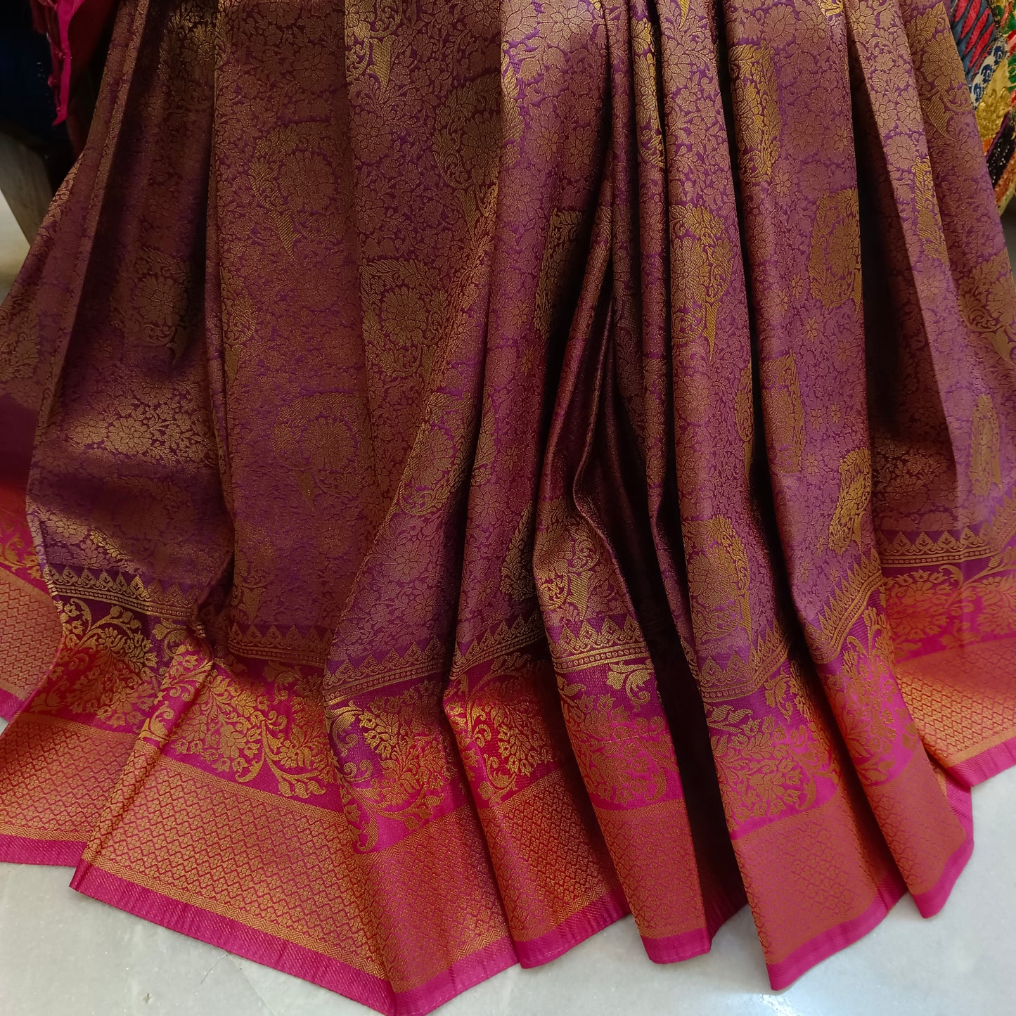 Woven soft Silk Saree Purple