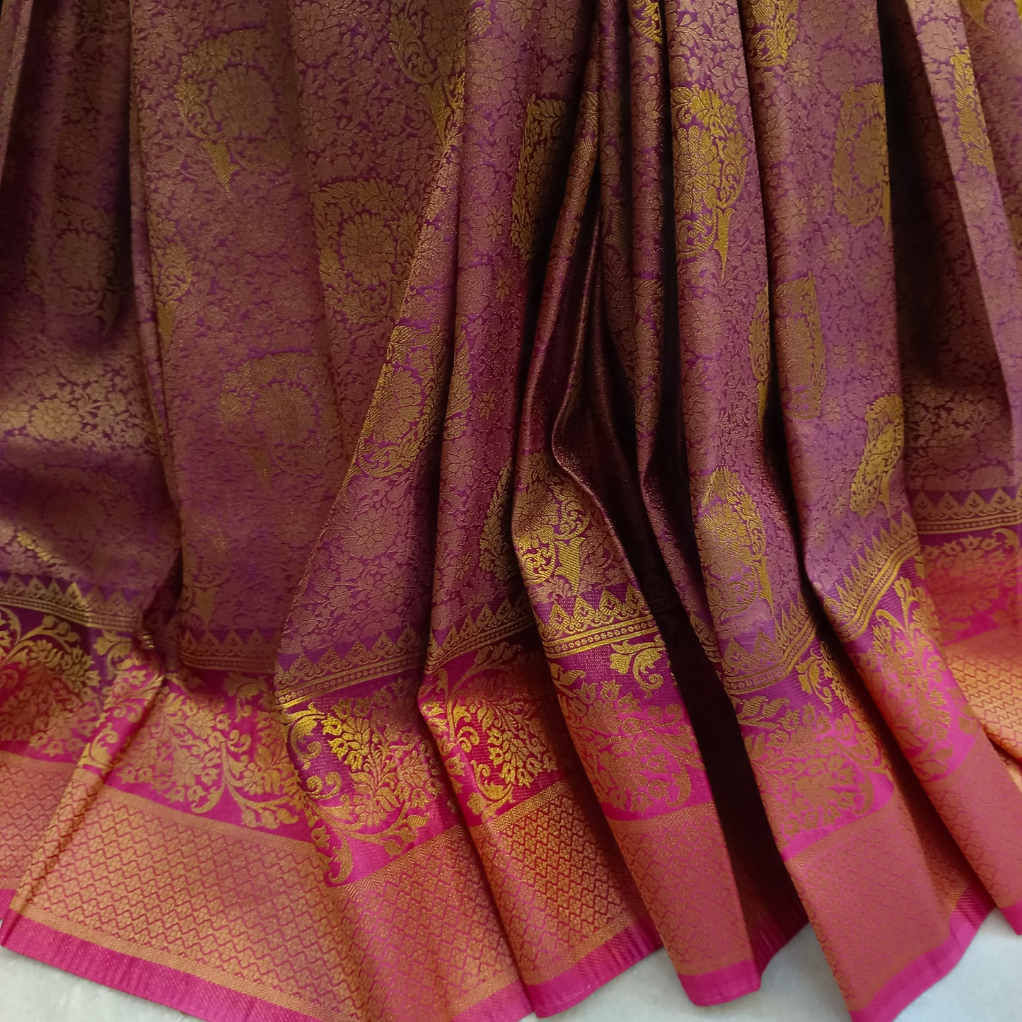 Woven soft Silk Saree Purple