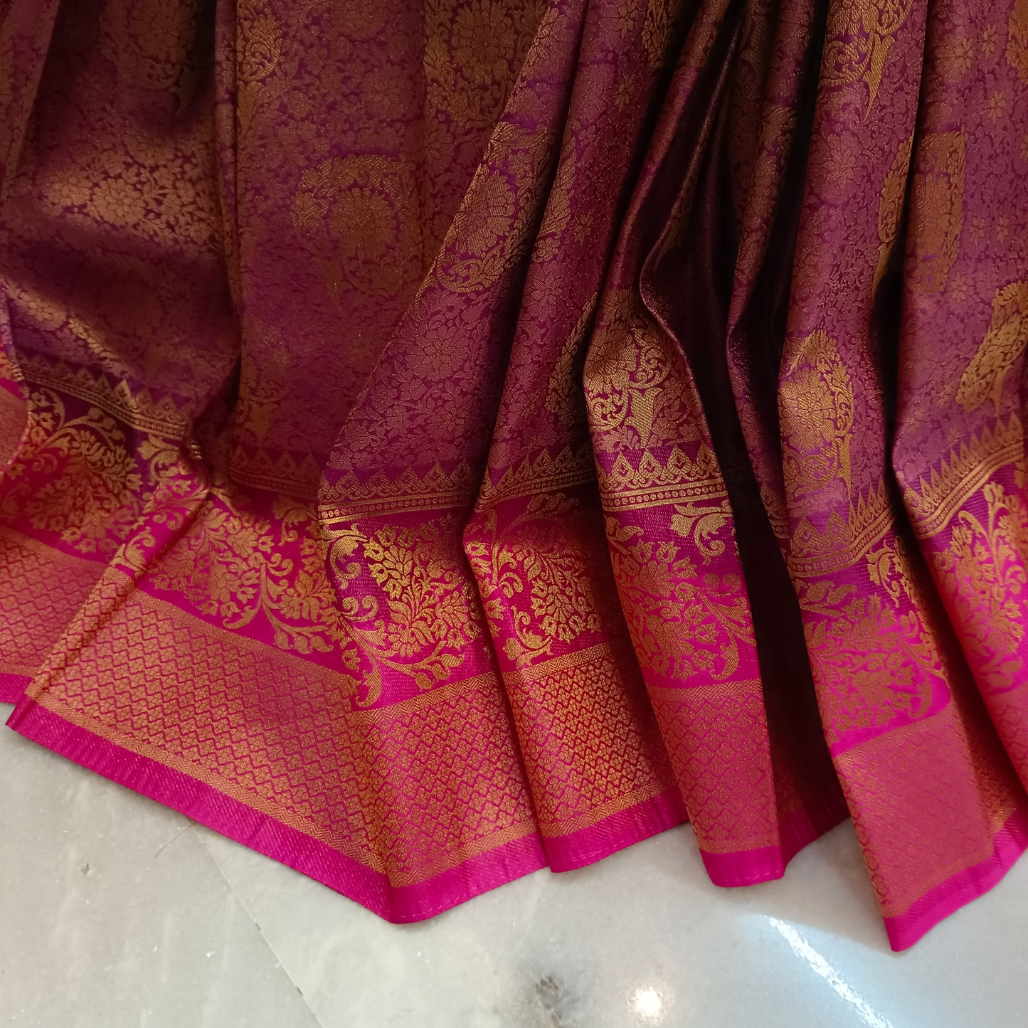 Woven soft Silk Saree Purple